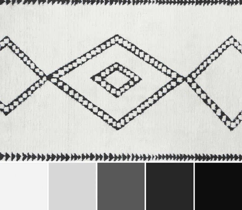 Zelda Contemporary 2'3\" x 7'6\" Runner Rug in Ivory Indoor Area Rug