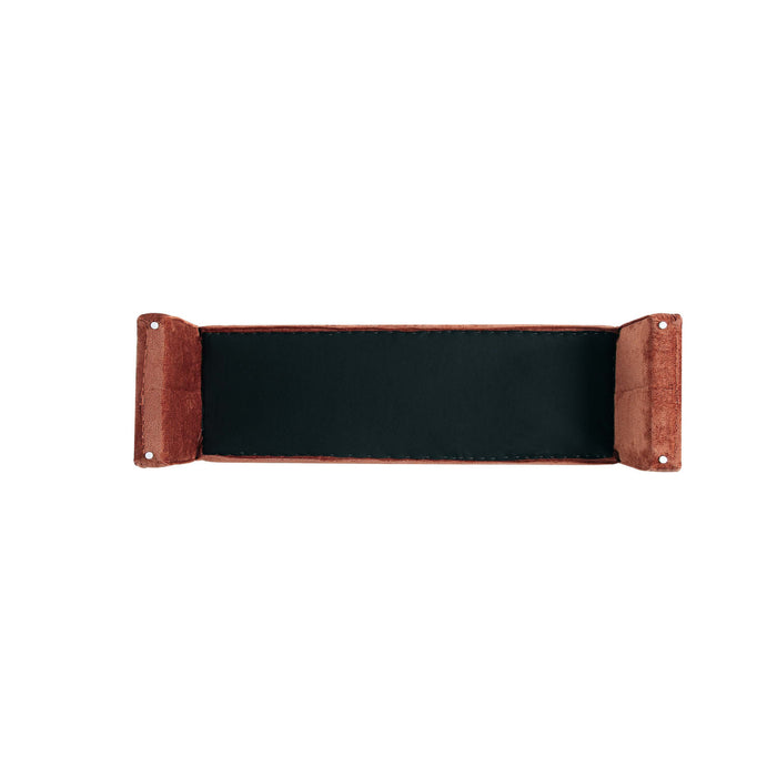 Concord Modern Glam Chenille Accent Bench in Terracotta
