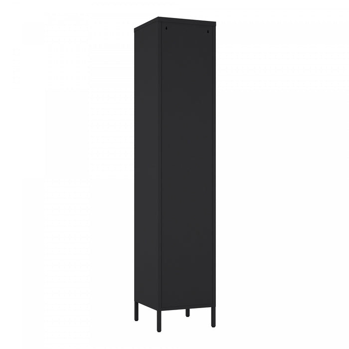 Naomi Modern 15\" Metal Storage Cabinet in Black Armoire