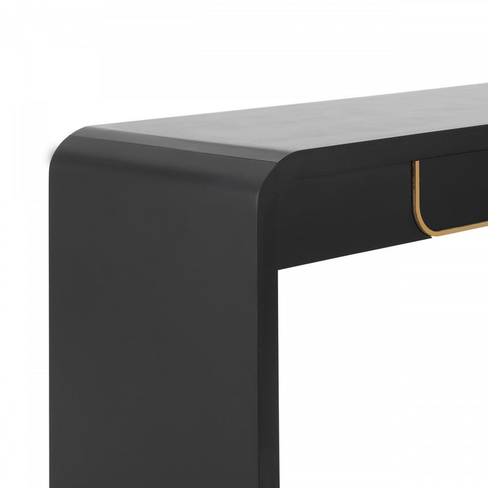 Ethan Wood Sofa Table with Storage for Living Room Entryway Hallway - Black