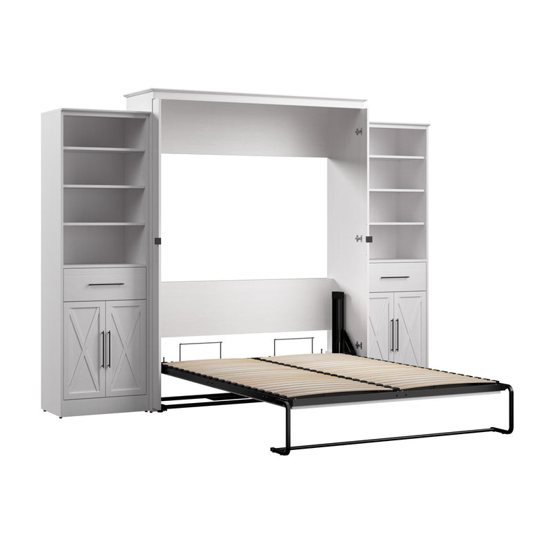 Bestar Key West Queen Murphy Bed & Closet Organizers with Doors & D ...