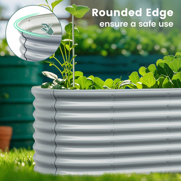 Costway 2 Pcs Raised Garden Bed Kit Planter Raised Garden Boxes Outdoor 65\" X 32\" X 24\" Gray