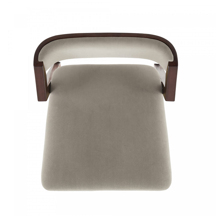 Patricia Modern Wood Upholstered Barstool in Linen Bar Stool