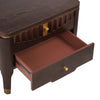 Liam Modern Wave Design Nightstand with 2 Storage Drawers,Dark Brown  | La table de nuit moderne Liam avec design en vague et 2 tiroirs de rangement, couleur brun fonce
