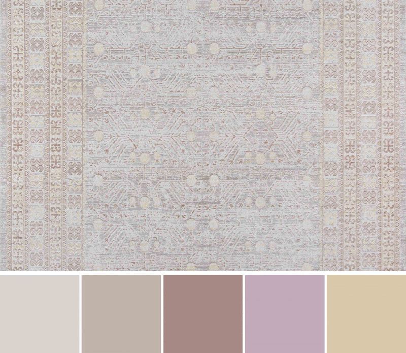 Valeria Traditional 9'3\" x 11'10\" Area Rug in Grey Indoor Area Rug