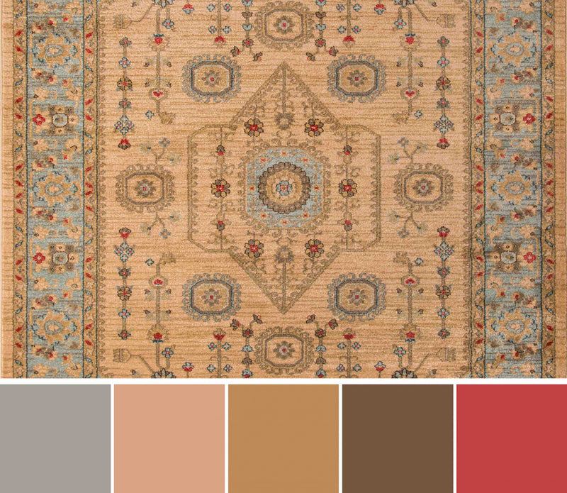 Lynda Traditional 2'3\" x 7'6\" Runner Rug in Ivory Indoor Area Rug