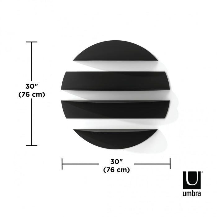 Umbra Modern Steel Solis Decorative Floating Wall Shelves - Black