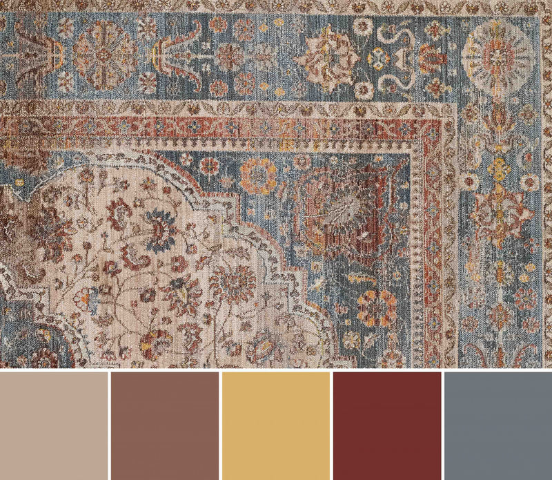 Irina Traditional 2'6\" x Runner Rug in Multi Indoor Area Rug