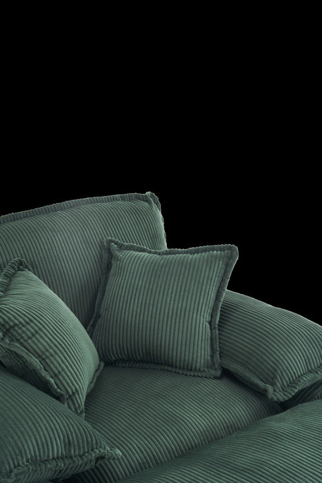 Liam 46.9\" Modern indoor corduroy sofa with 2 soft cushions ,Green Sofa