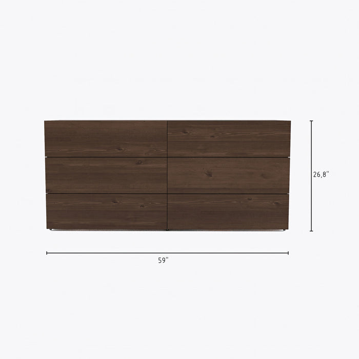 Nordika James 6-Drawer Dresser - Truffle