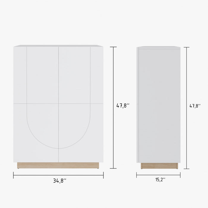 Nordika Nauraa High-Buffet Accent Cabinet - White