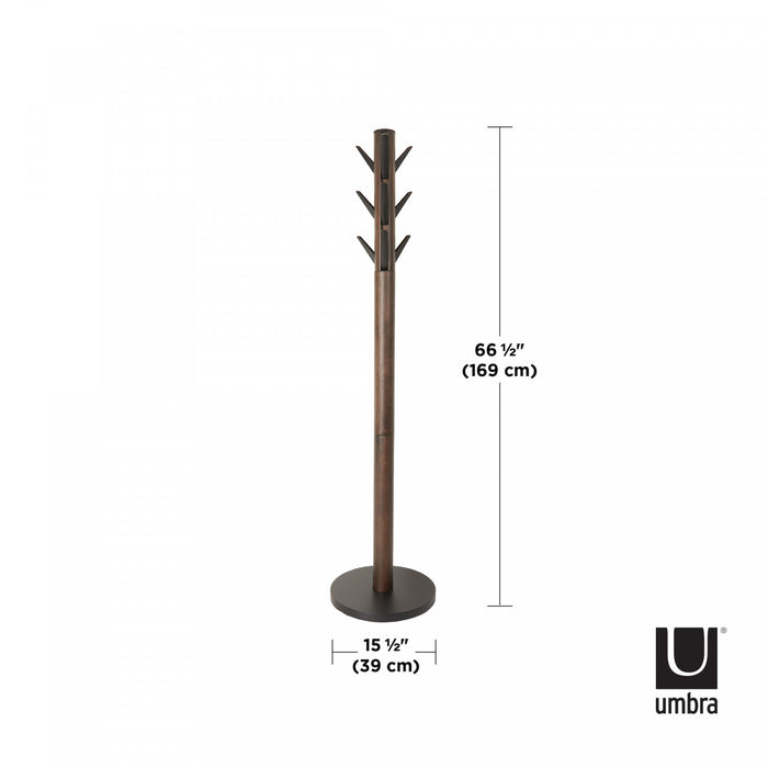 Umbra Modern Wood Flapper Coat Rack - Black and Walnut