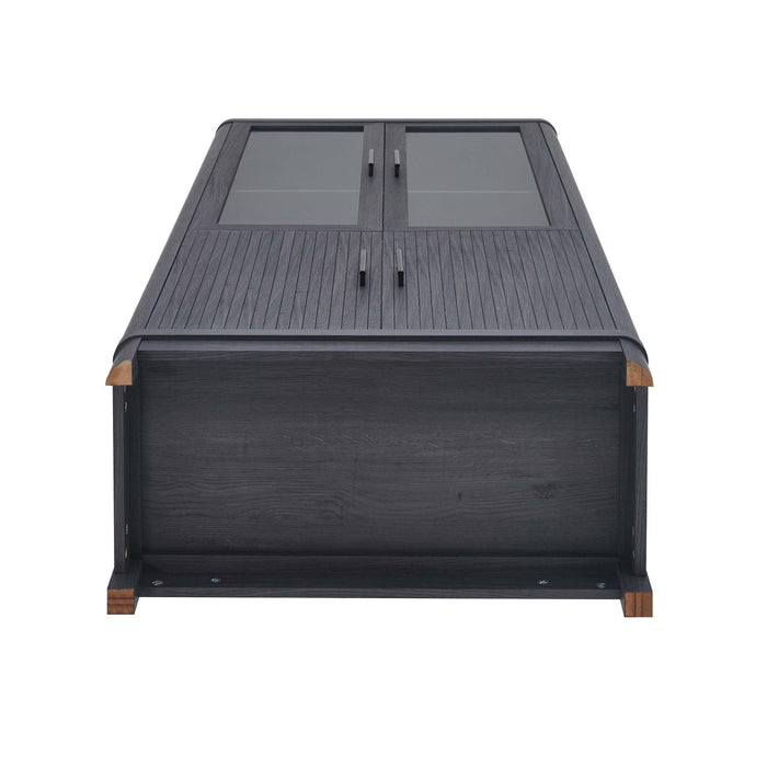 Jodie Mid-Century Modern 31\" Bookcase Cabinet in Charcoal Gray (6-Shelf)