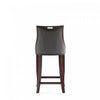 Emperor Traditional Wood Upholstered Barstool in Graphite - Set of 3 | Tabouret de bar en bois traditionnel Emperor avec assise rembourree, graphite - Lot de 3