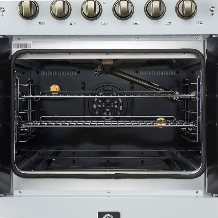 Forno Galiano 30\" White Gas Range, 4.32 cu.ft- FFSGS6444-30WHT