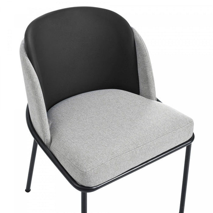 Olivia Set of 4 Modern Dining Chair with Slanted Legs and Adjustable Feet,Black&Gray