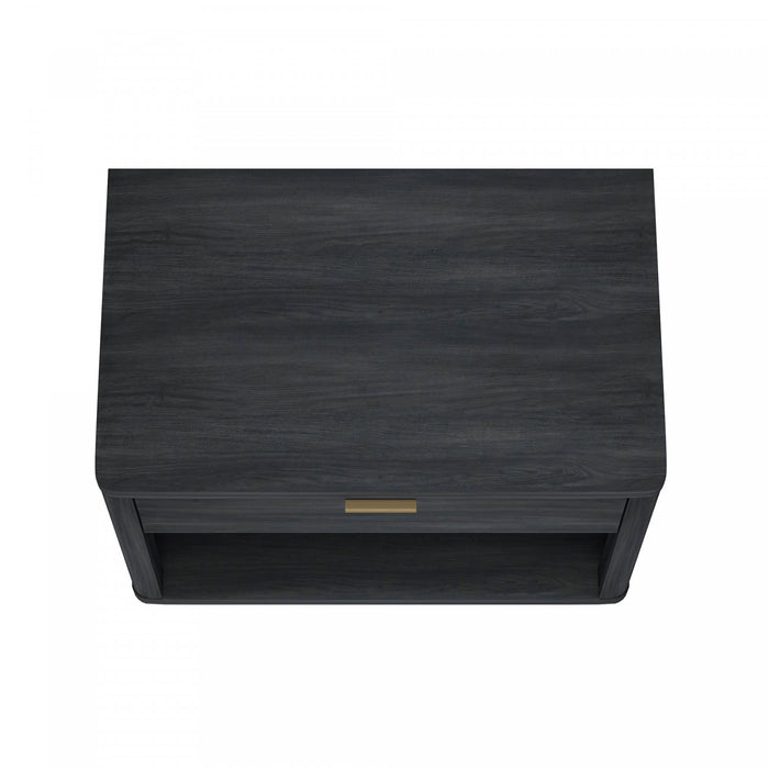 Evelyn Modern 32\" Nightstand in Charcoal Gray (1-Drawer) - Set of 2