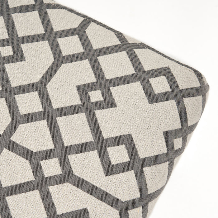 Oliver Linen-look Fabric Accent Chair With Rubberwood Legs - Grey and Ivory