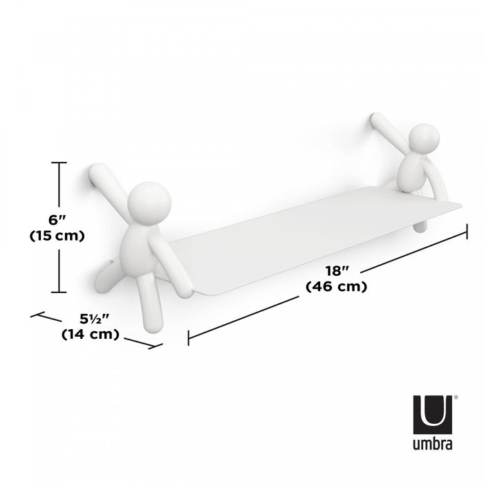 Umbra Modern Steel Buddy Floating Wall Shelf - White