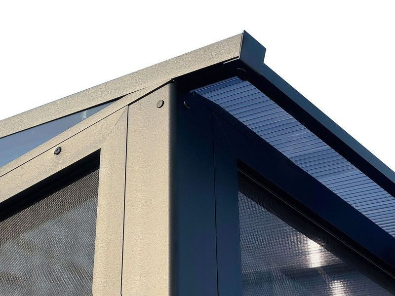 Florence - Wall Mounted Solarium 10x16 Polycarbonate Roof In Black