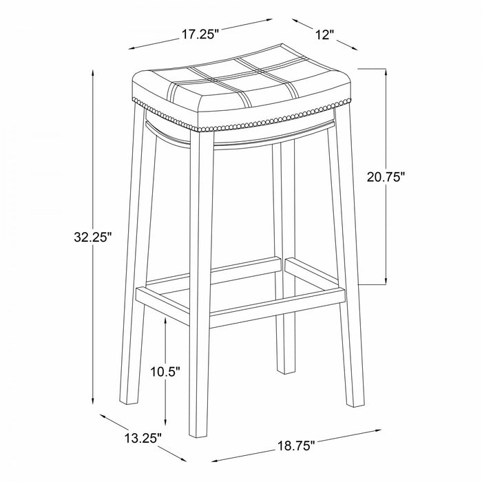 Claridge Fabric Backless Barstool - White