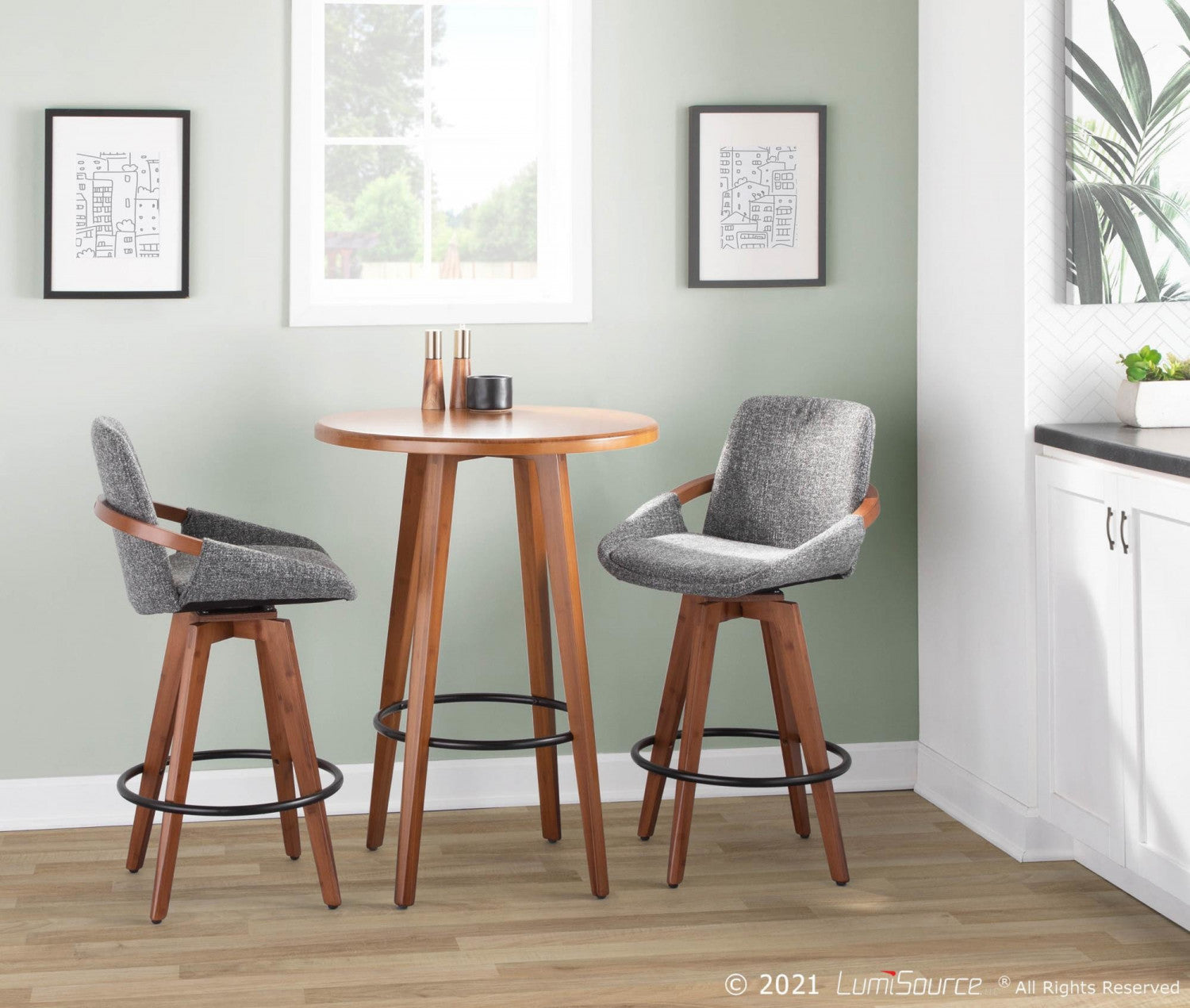 LumiSource Cosmo Fabric Mid-Century Counter-Height Stool LumiSource Cosmo Fabric Mid-Century Counter-Height Stool