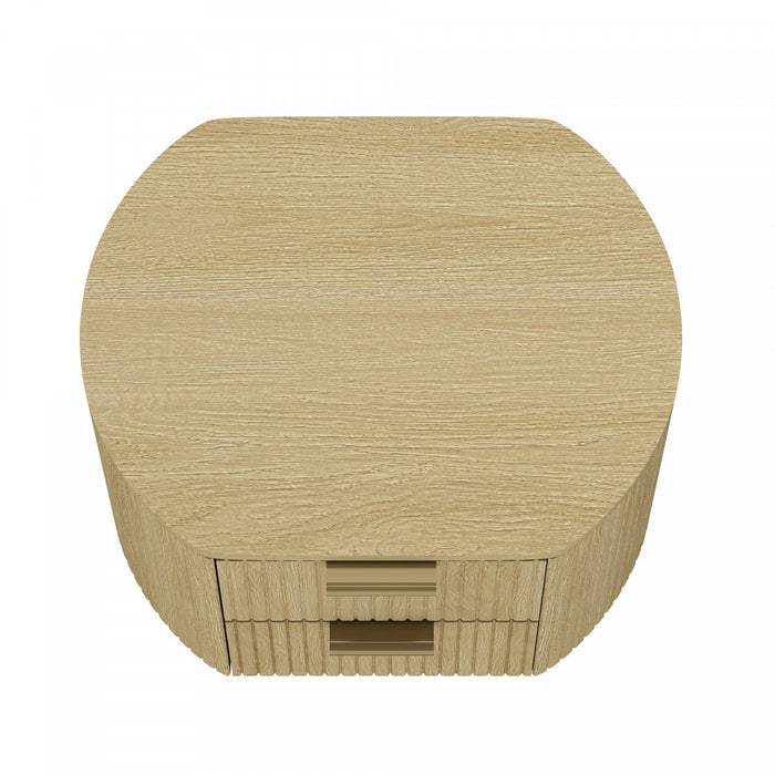 Olivia Modern 27\" Nightstand in Natural Oak (2-Drawer)
