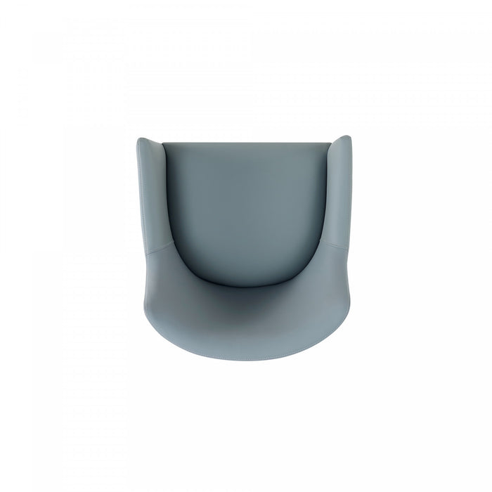 Gansevoort Modern Wood Vegan Leather Armchair in Pewter - Set of 2