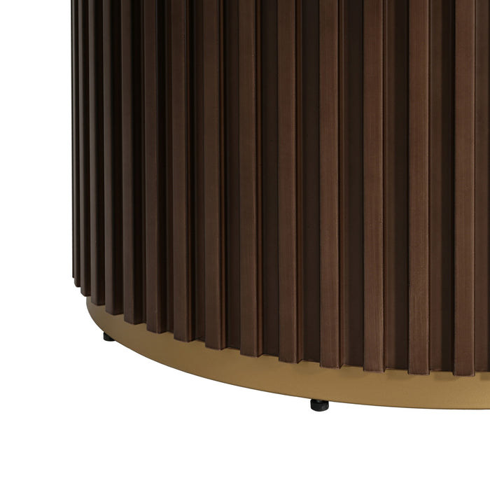 Cove 47.25\" Round Pedestal Dining Table for 4-5 People, Brown