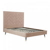 Crosby Modern Upholstered Velvet Queen Bed in Nude | Lit Queen Moderne Crosby Rembourre en Velours Nude