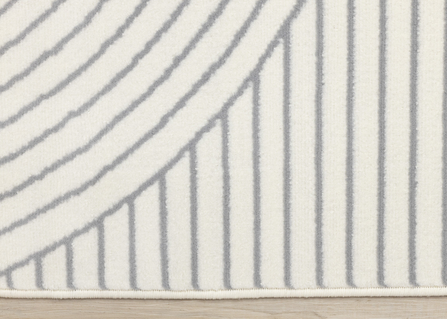 Forte White Grey Curved Arches Indoor Area Rug - 2'7