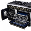 Forno Capriasca 48" Black Gas Range 6.58 cu.ft -FFSGS6460-48BLK | Cuisiniere a gaz noire Capriasca 48 pouces, 6,58 pi³ – FFSGS6460-48BLK