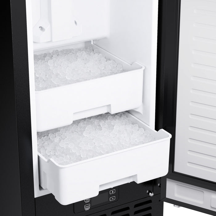 Forno Cristallo 15 Inch Freestanding/Undercounter Ice maker, 66.1 lbs, Black- FIMBI7307-15BLK Ice Maker