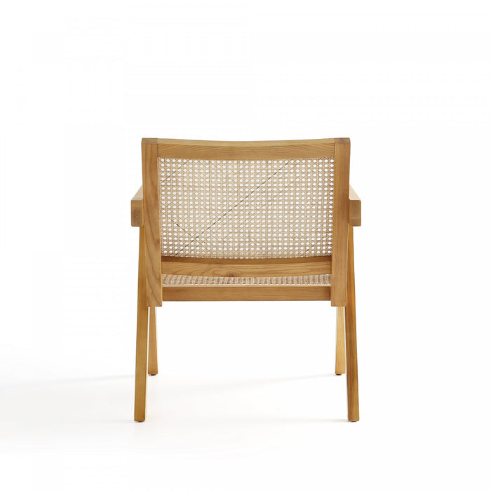 Hamlet Industry Chic Cane Back Wood Accent Armchair in Natural - Set of 2