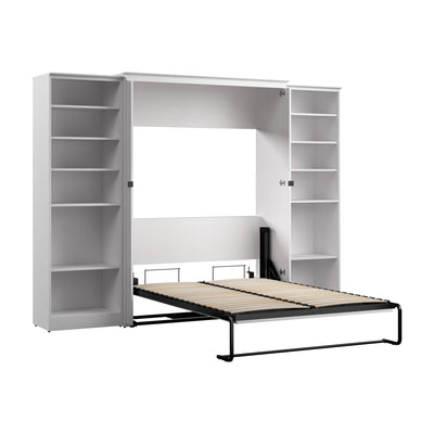 Bestar Key West Full Murphy Bed with Closet Organizers (113 W) - Pure White Oak|Lit double escamotable Key West de Bestar de 113 po (L) avec organisateurs de garde-robe - blanc chêne solide