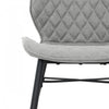 Rourke Taupe Diamond-Quilted Armless Accent Chair with Black Metal Legs (Set of 2) | Chaise d'appoint Rourke taupe sans accoudoirs a motif matelasse losange avec pieds en metal noir (ens. de 2)