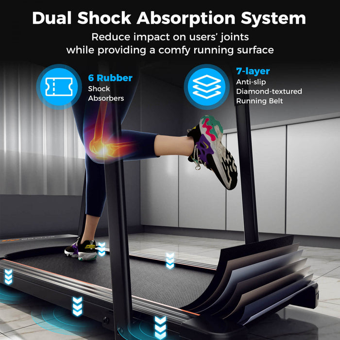 Costway 2.5 Hp Walking Treadmill With Long Handrails For Seniors Pulse Sensors Led Display