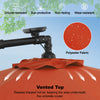 Costwsy 10 Ft Patio Solar LED 40 Lights Offset Umbrella Crank Cross Base Wine Orange