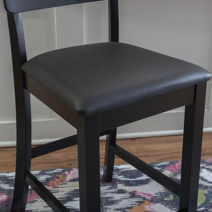 Torino Faux Leather Contemporary Counter-Height Stool - Black