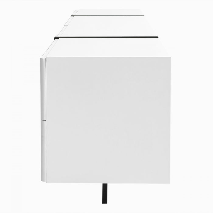 Emily 74.7\" Large Storage TV Cabinet with Doors and Drawers,Black Tv Stand