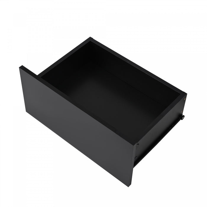 Aiden LED Coffee Table with Storage Drawers and App-Controlled Lighting,Black