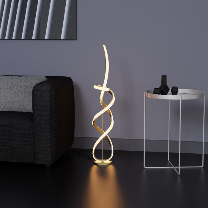 59\" Golden Swirl LED Floor Lamp