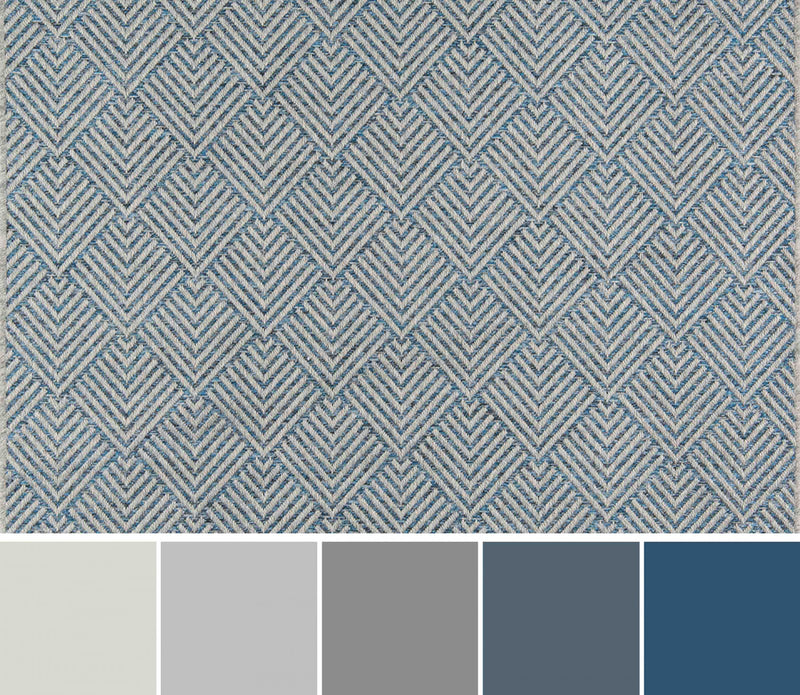 Laura Contemporary 2'0\" x 10'0\" Runner Rug in Blue Indoor Area Rug