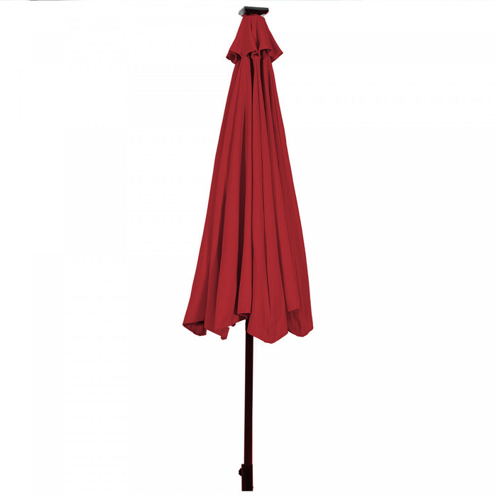 Costway 10' Solar LED Lighted Patio Market Umbrella Tilt Adjustment Crank