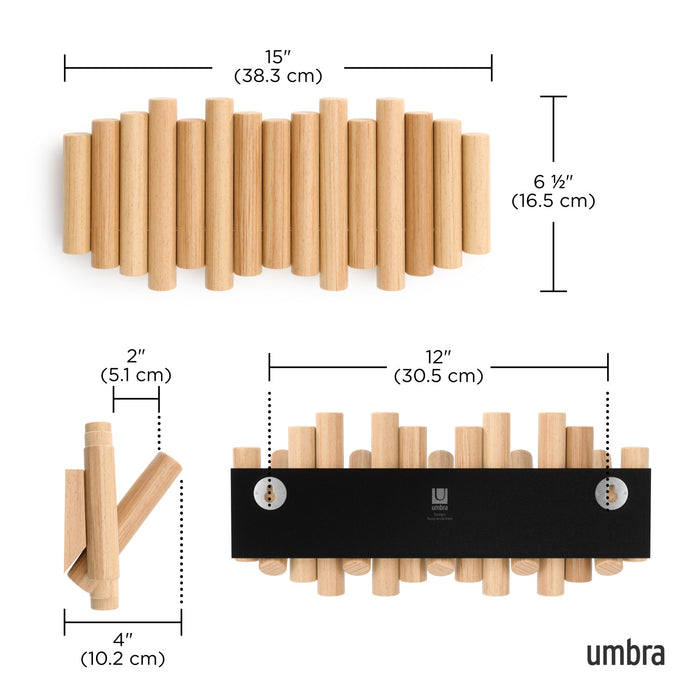 Umbra Picket Rail Wall Hooks - Natural