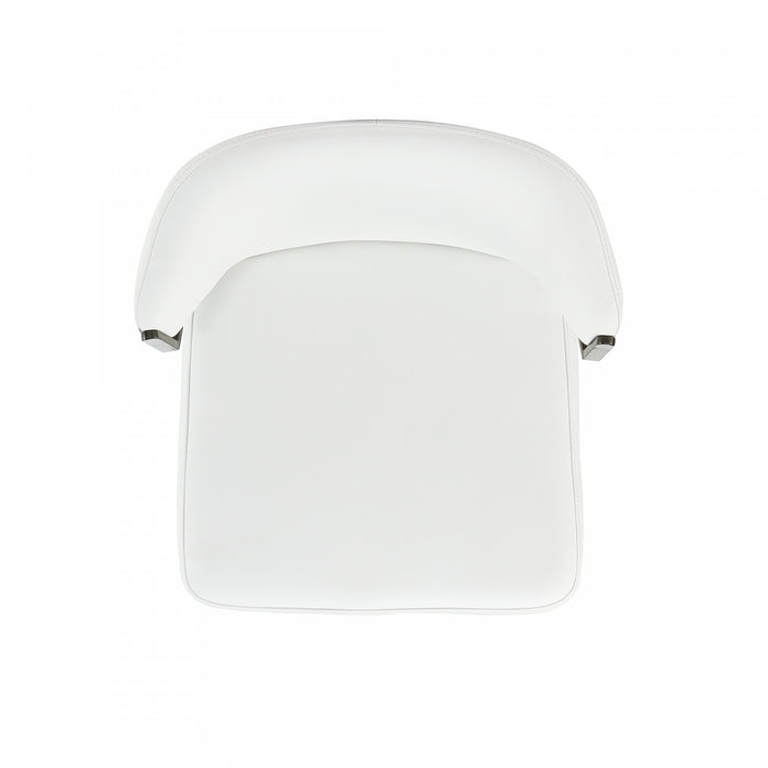 Kirsten Modern Metal Vegan Leather Dining Chair in White - Set of 2 Armoire