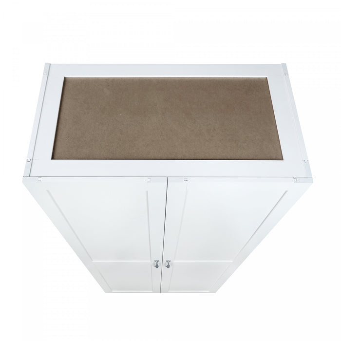 Hopkins Modern 30\" Storage Cabinet in White (4-Shelf) - Set of 2 Armoire