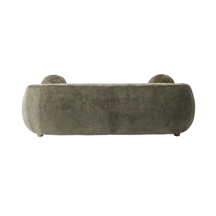 Tribeca Mid-Century Modern 86\" Chenille Sofa in Olive Green