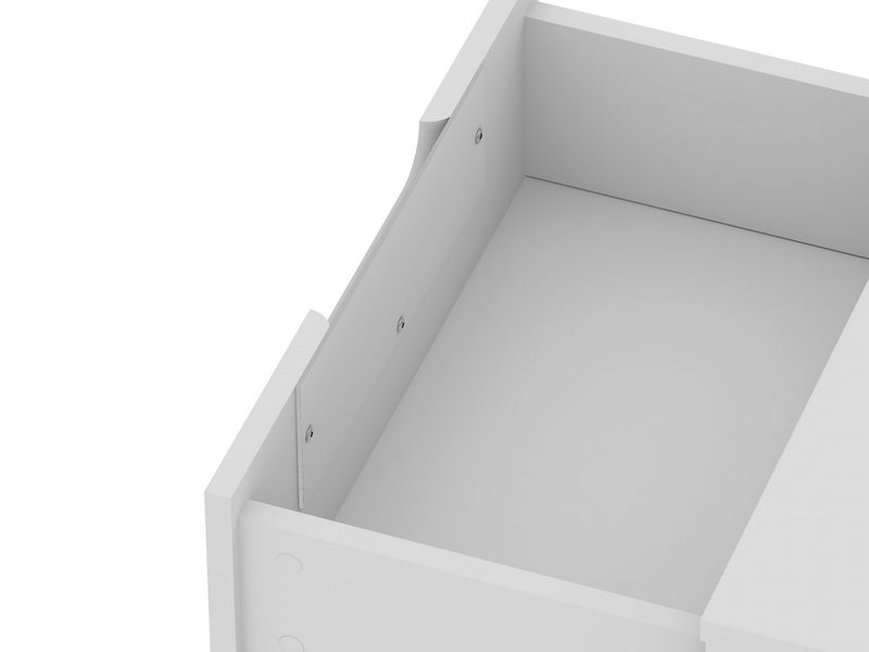 Rockefeller Mid-Century Modern 20\" Nightstand in White (2-Drawer) - Set of 2