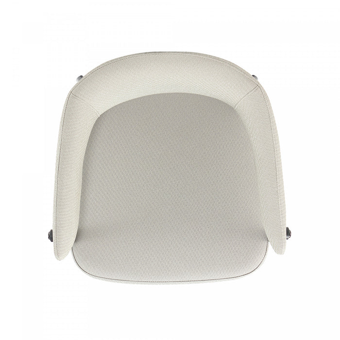 Belle Modern Metal Upholstered Dining Chair in Oatmeal